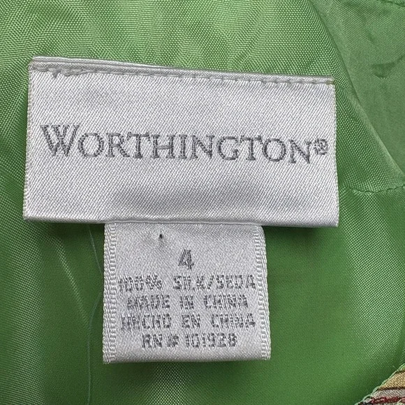 Y2K Worthington Green Paisley Silk Skirt Size 4 Fairycore Fairy‎ Etheral Earthy - Picture 11 of 11